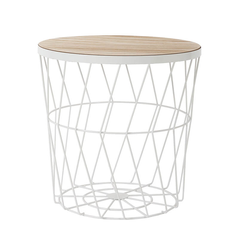 Cheap White Small Round Wood Coffee Table With Storage 62108C-SET3