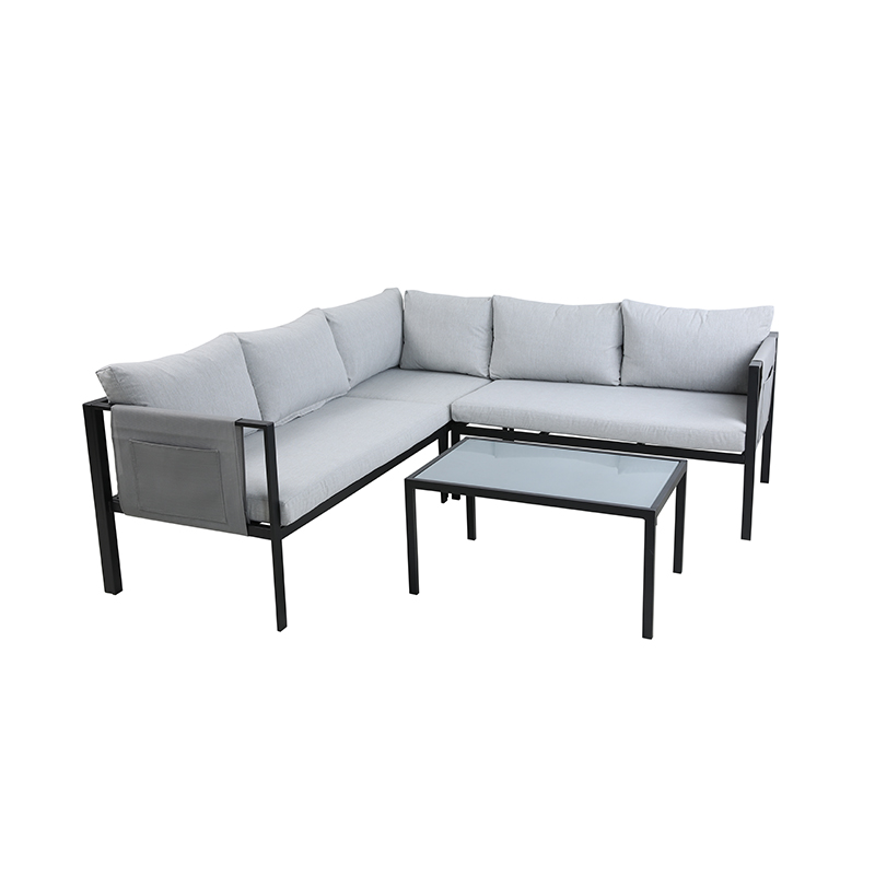 Wholesale Garden Corner Sofa Furniture Sets Steel Bistro Set 24194A-SET4