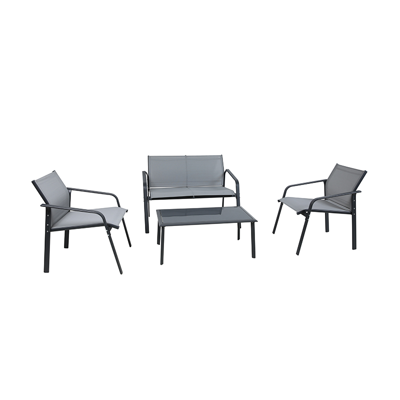 Factory Patio Sofa Chair Steel Garden Sofa Sling Outdoor 24293SET4-J-KD