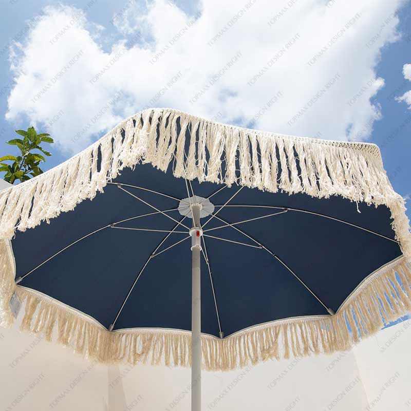 Fringe Beach Umbrella With Tassels Beach Shade Shelter 60620C2
