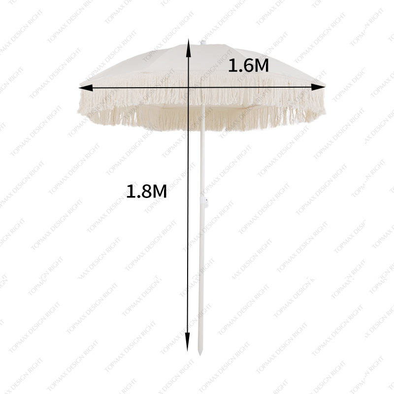 Fringe Beach Umbrella With Tassels Beach Shade Shelter 60620C2