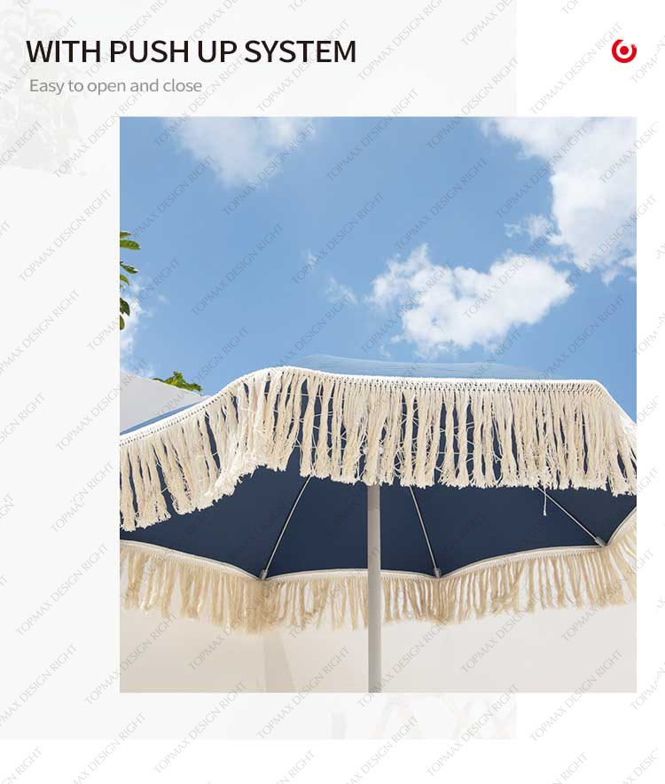 beach umbrella with tassels