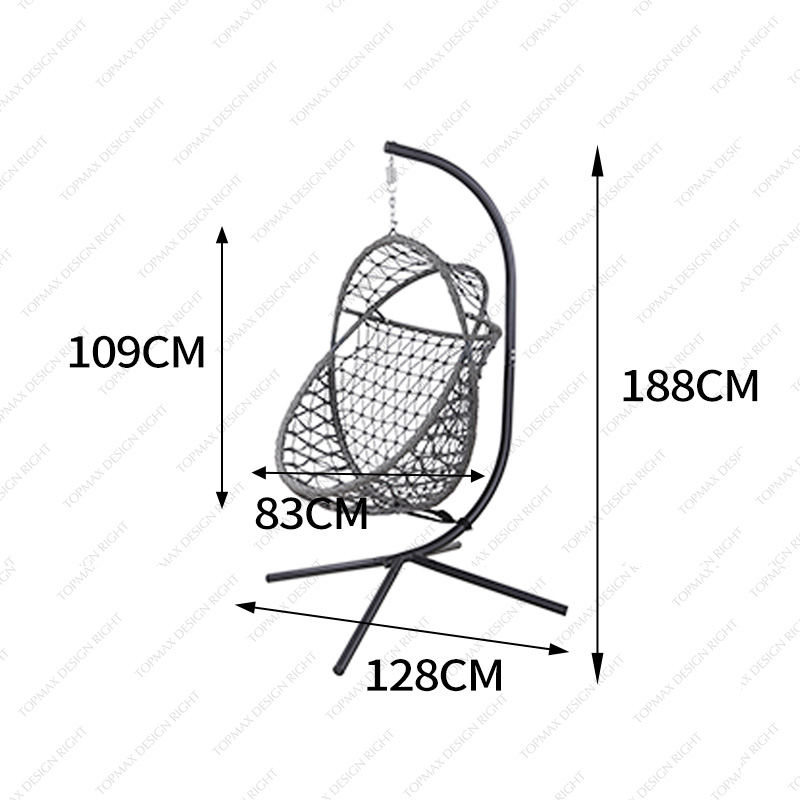 Factory Hanging Chair Patio Swing Chair Egg With Stand 52670C