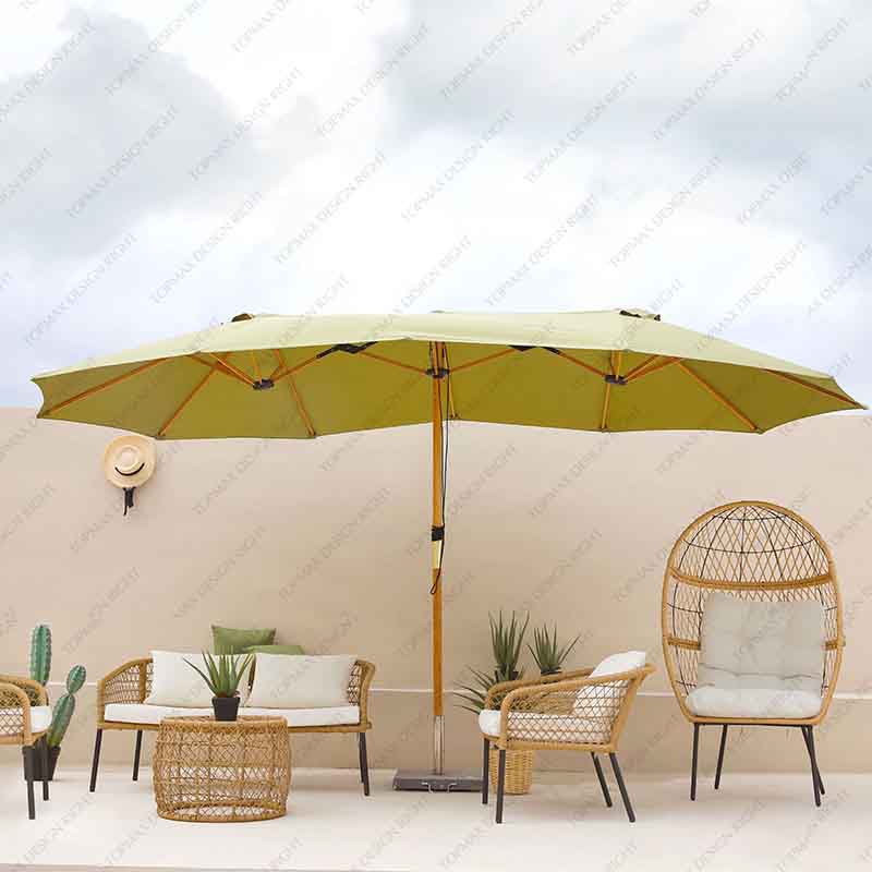 Wholesale Large Beach Umbrella Green Bamboo 60115