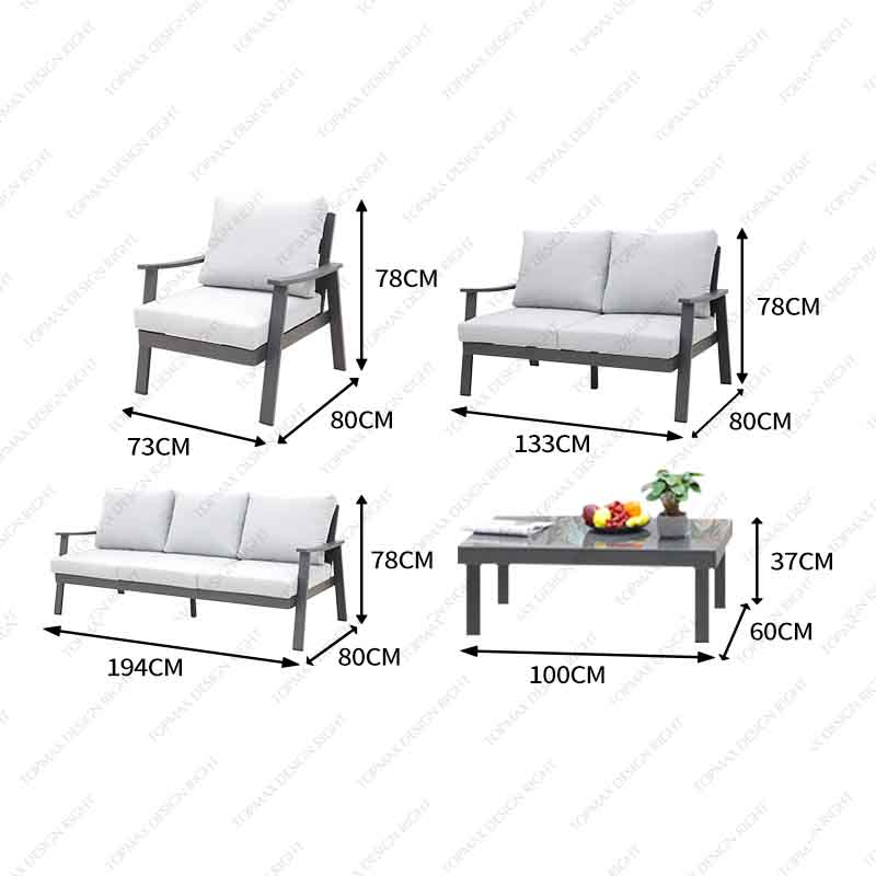 Outdoor Garden Sofa Sets Metal Furniture 44905-SET5