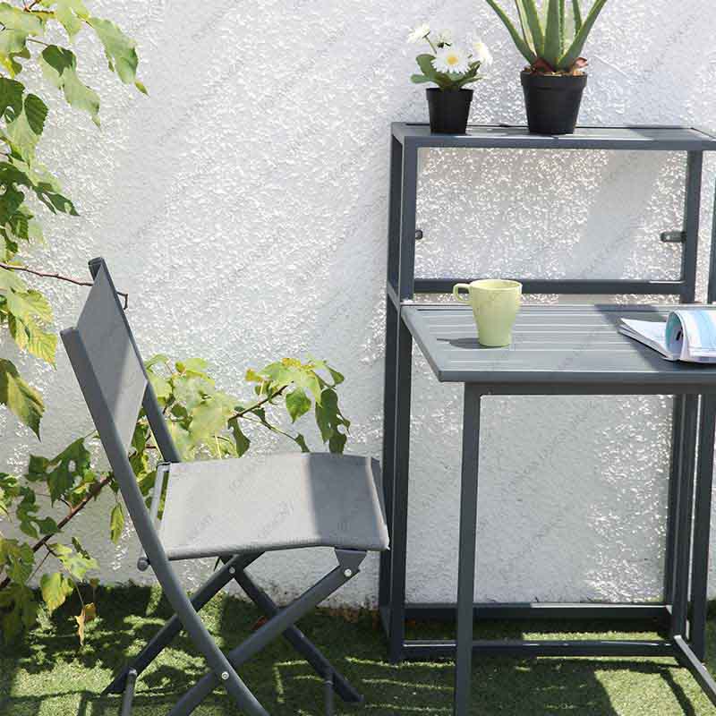 Balcony Table And Chairs Balcony Furniture Outdoor Corner Dining Set 24113SL-SET3-PT