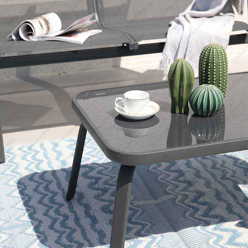 Garden Table And Chairs Outdoor Sling Sofa Grey Garden Furniture 24227-SET4
