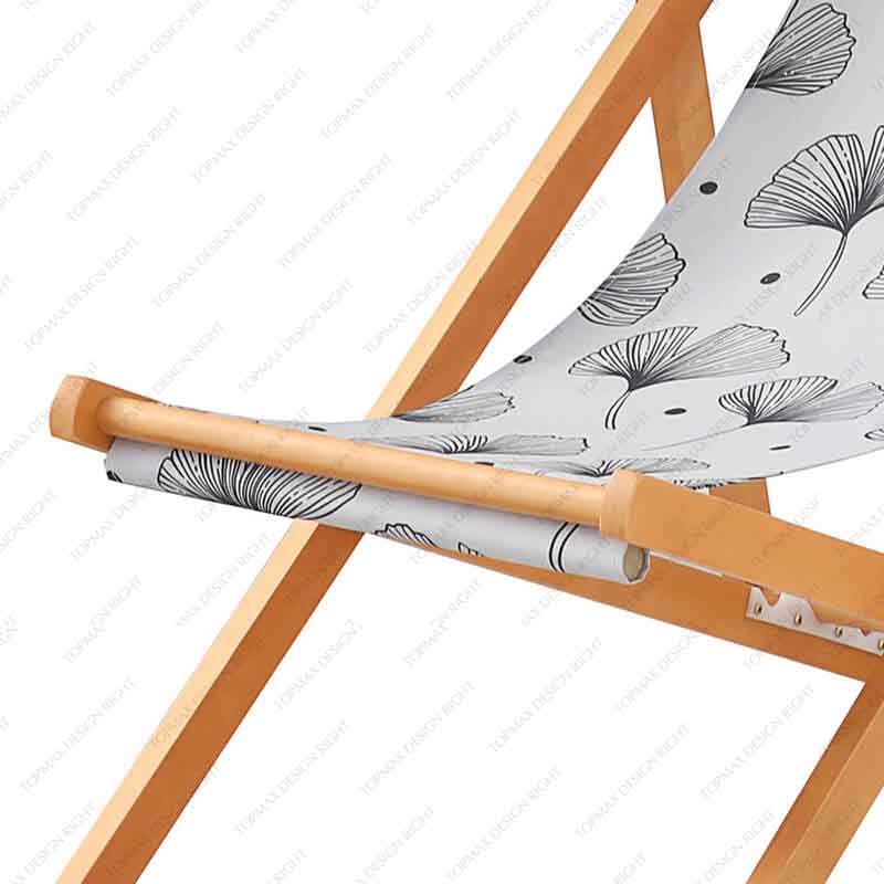 Cheap Reclining Folding Wooden Beach Chair On Sale 19653B-GINKGO LEAF