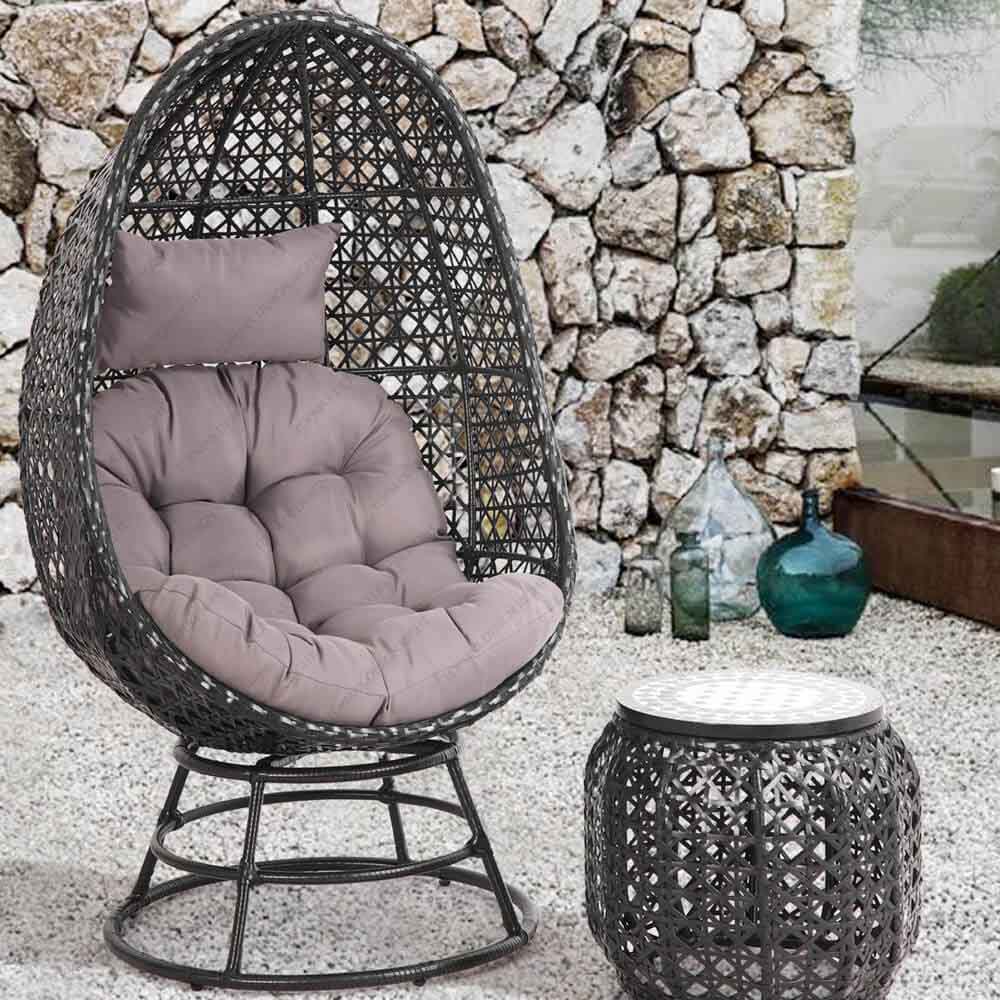 Factory Price Outdoor Rattan Egg Shape Patio Garden Chair 52118I
