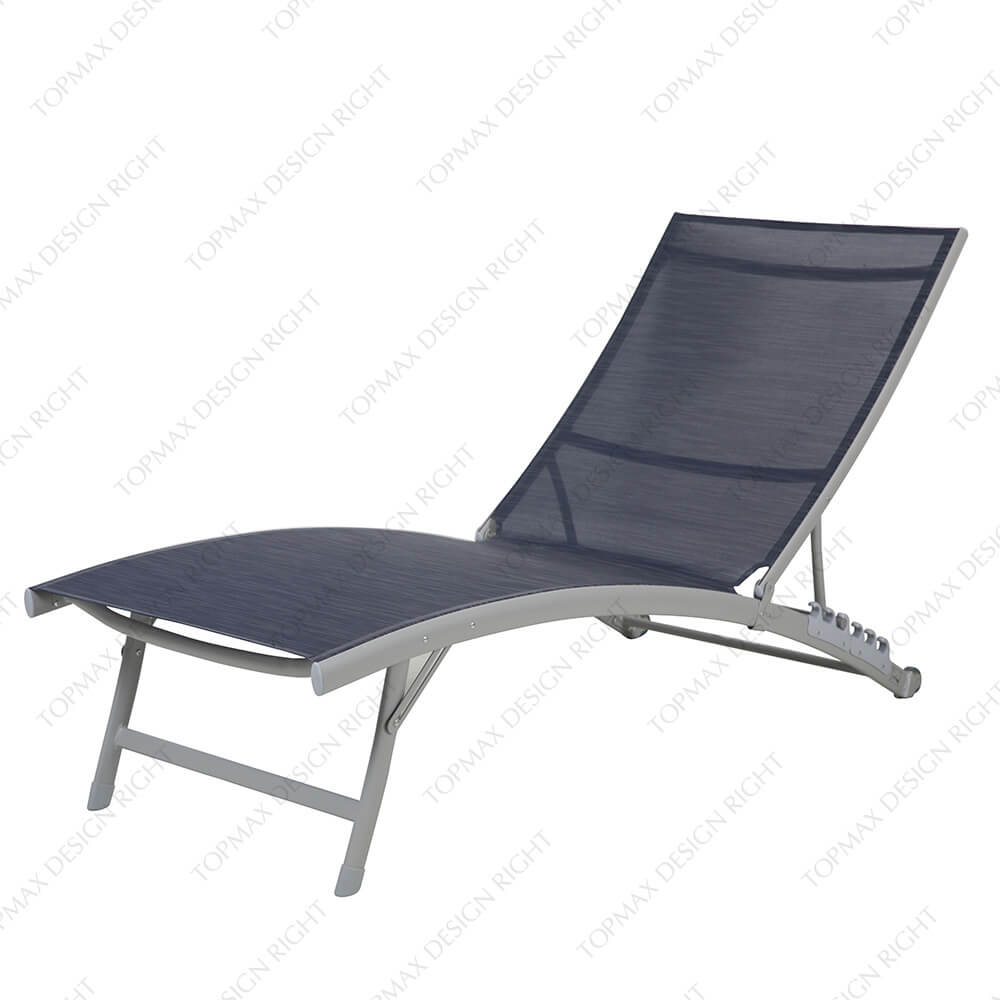 Folding Alum Modern Outdoor Beach Lounge Chairs With Wheels 40614T-WHEEL