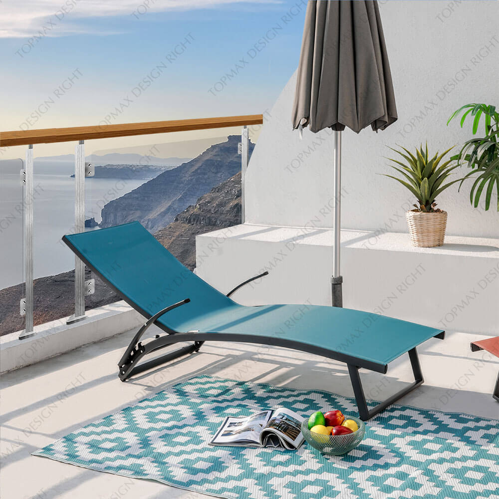 Best Outdoor Lounge Chair Aluminum Pool Chaise Lounge Chairs 40550TLB-A-WHEEL