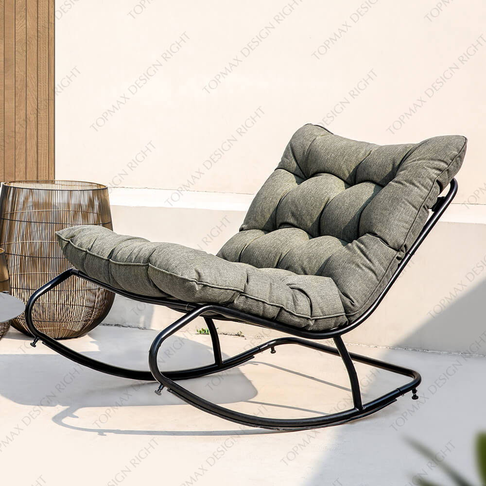 Modern Rocking Chair Grey Outdoor Rocking Chair 20352G
