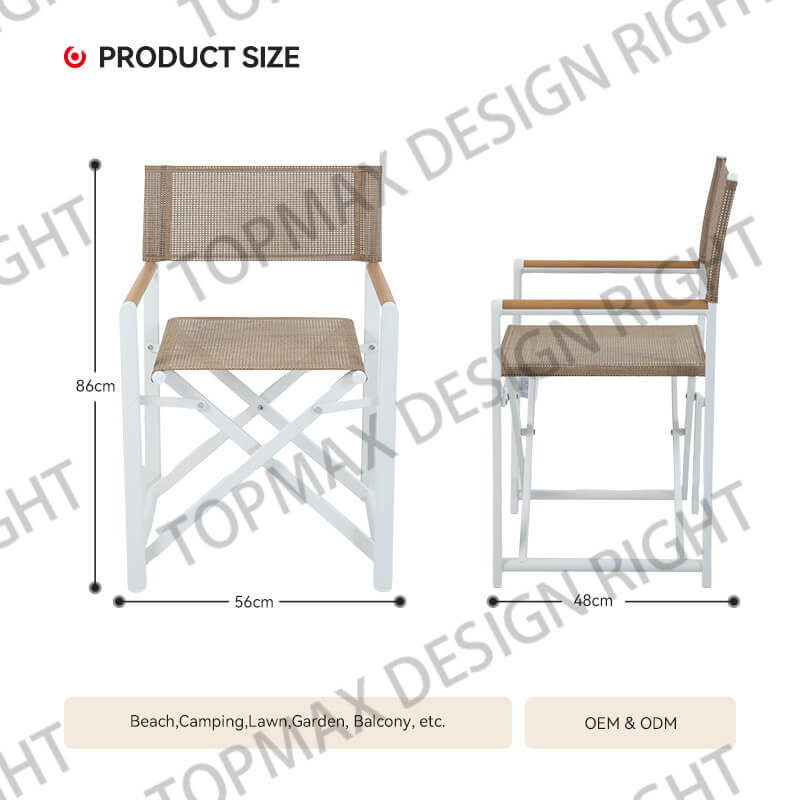 Aluminum Beach Chair Portable Beach Lounger Director Beach Chair 40241TD-W-RT