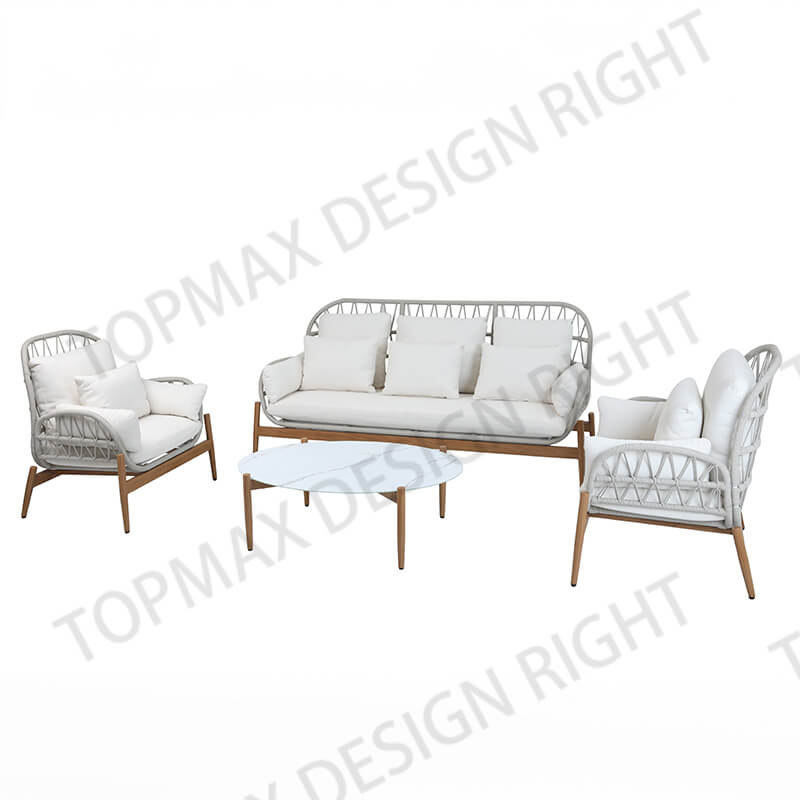 Aluminum Outdoor Patio Couch Garden Furniture Sofa 52966C-SET4