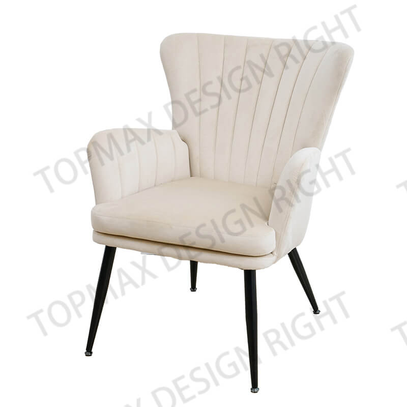 White Accent Chair Fabric Arm Chairs For Living Room 25060A-S
