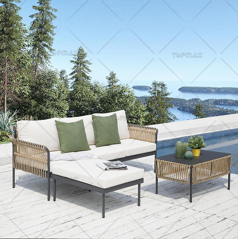 Rattan Couch Outdoor Metal Patio Sofas 52776C-SET3