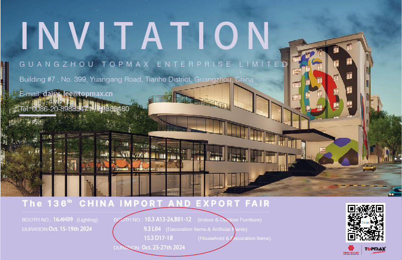 TOPMAX Furniture Ready to Shine at the 136th Canton Fair 2024