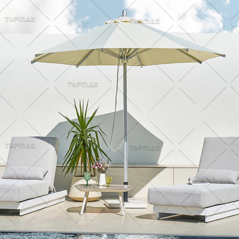 Modern Outdoor Umbrella Aluminum Commercial Parasols With Pully System 60492A