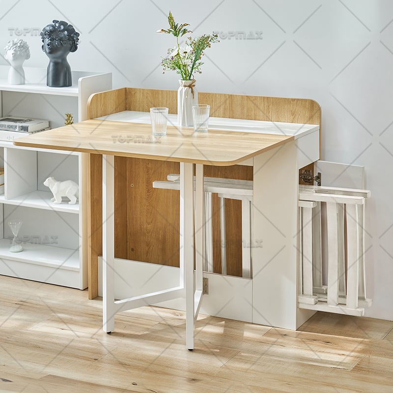 Poplar Wood Dining Room Sets Contemporary MDF Folding Wooden Table Set SD20015A-Set3