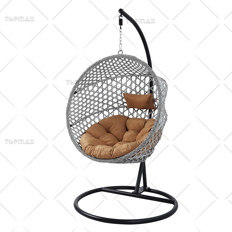 Folding Hanging Seat PE Rattan Patio Wicker Swing Chair Steel 54052