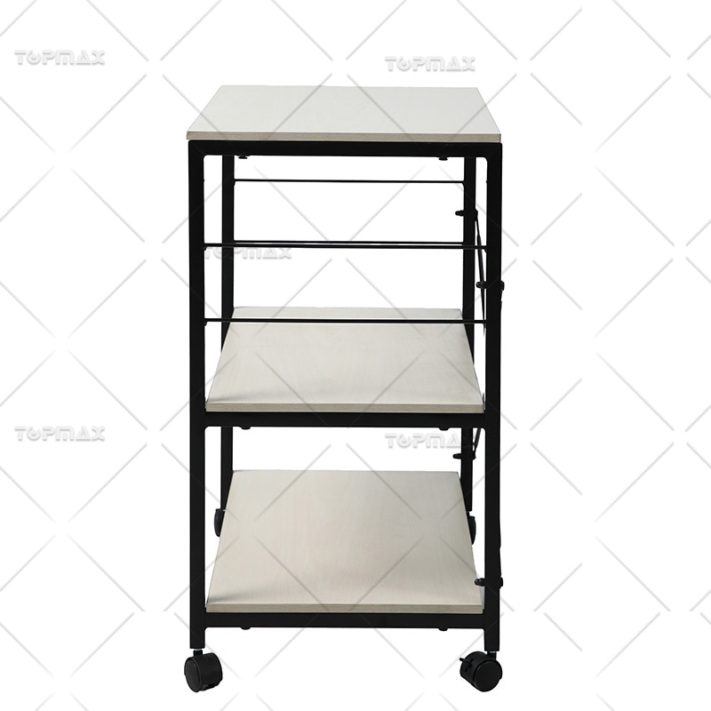 Metal Kitchen Trolley Steel 3 Tiers MDF Board Kitchen Shelf Trolley 89462B
