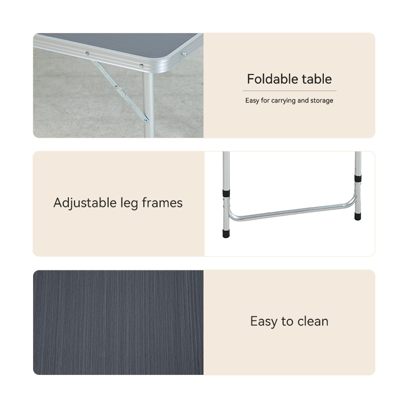 Picnic Table Set 4 Stools Aluminum Picnic Folding Table And Chairs 40303B-SET
