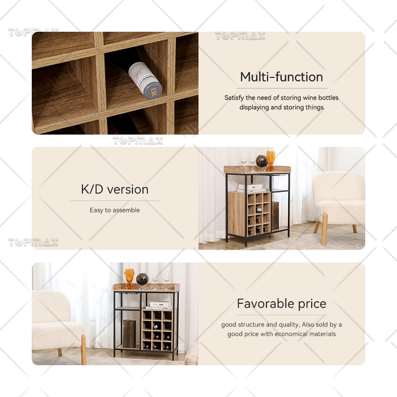 Morden Bar Cabinet Wine Cupboard Storage Wine bottle Collector 31153G