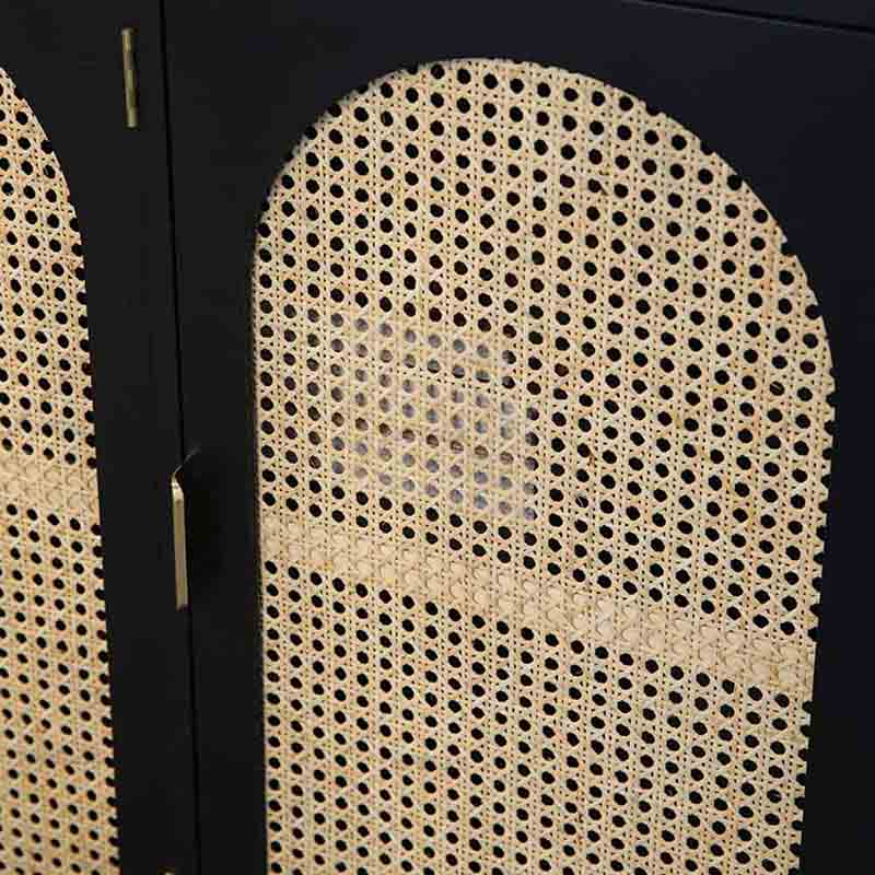 Hand Knitted Rattan Cupboard Storage Wood Kitchen Cabinets 32433A