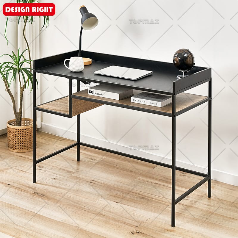 Metal Desktop Computer Desk Home Office Desk With Storage Higher Edge 27846
