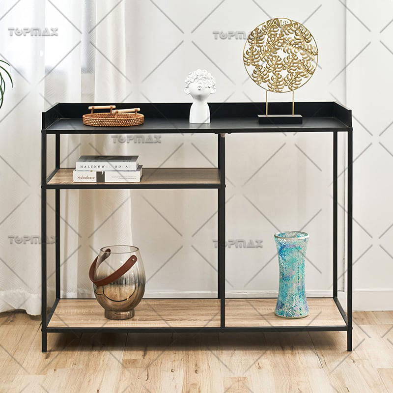 Minimalist Computer Desk Storage Metal Stable Modern Computer Table with Shelf 27846A