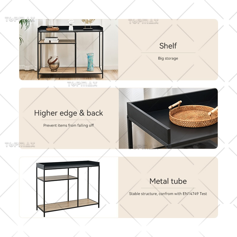 Minimalist Computer Desk Storage Metal Stable Modern Computer Table with Shelf 27846A