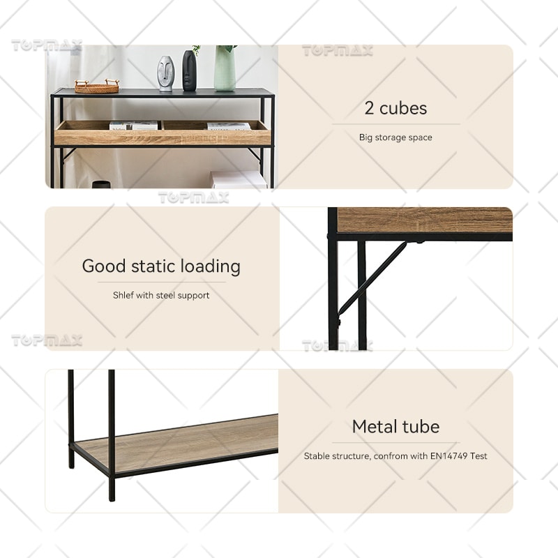 Simple Computer Desk 2 Cubes Stable Study Desk With Storage 27846B