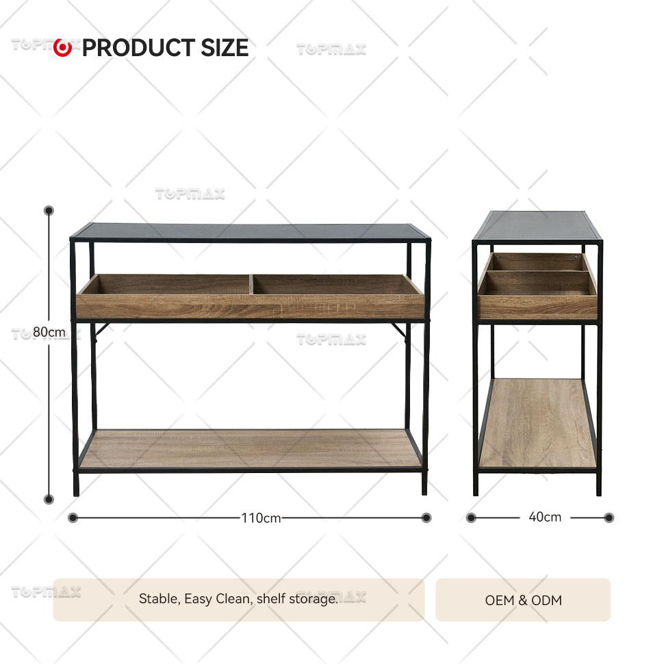 Simple Computer Desk 2 Cubes Stable Study Desk With Storage 27846B