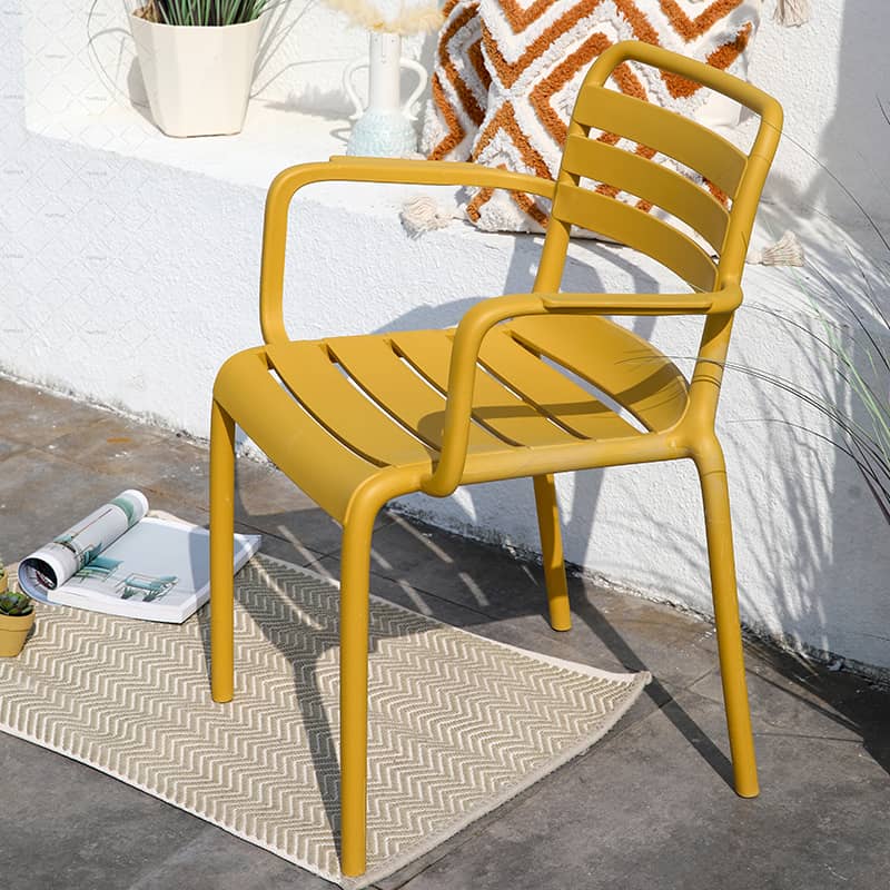 Outdoor Armchair PP Stackable Plastic Chairs UV Protective 96226A