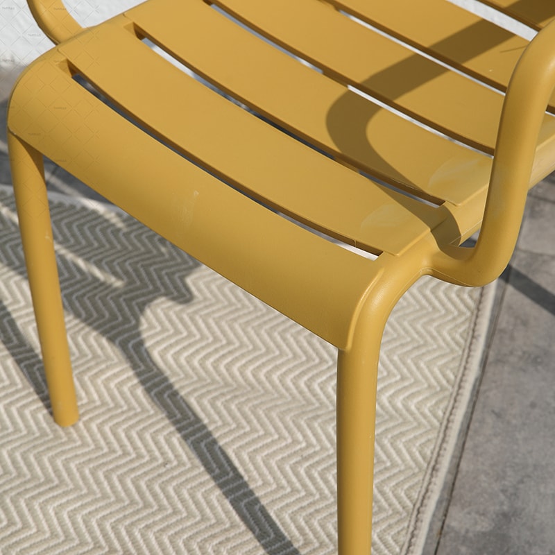Outdoor Armchair PP Stackable Plastic Chairs UV Protective 96226A