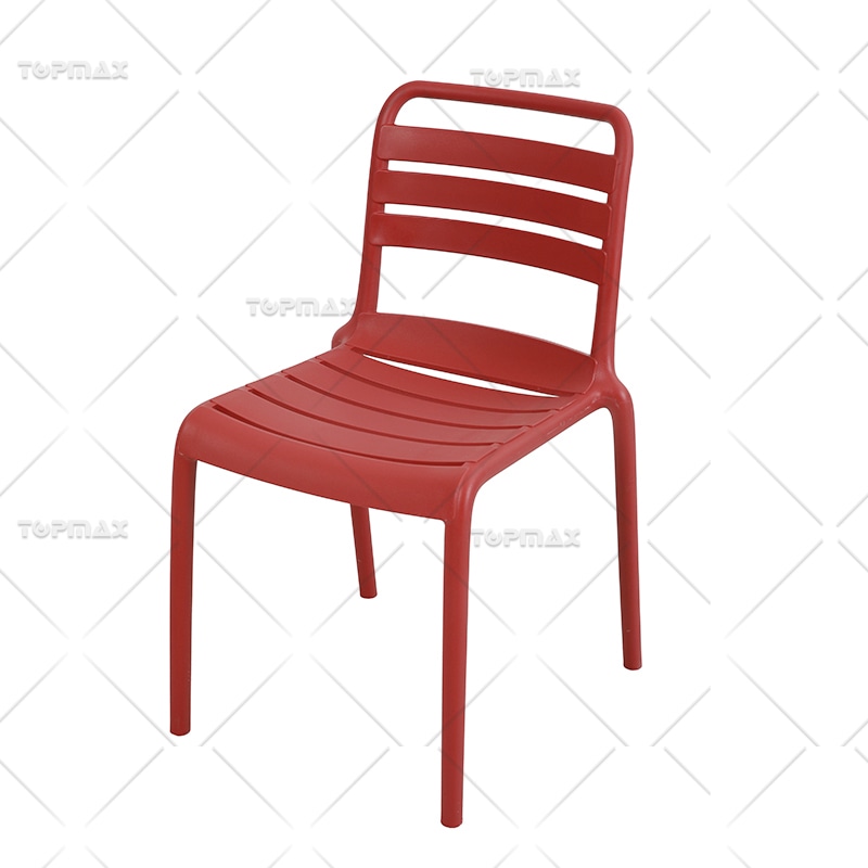Outdoor Stacking Chairs PP Slat Armless Plastic Outdoor Dining Chairs 96226B