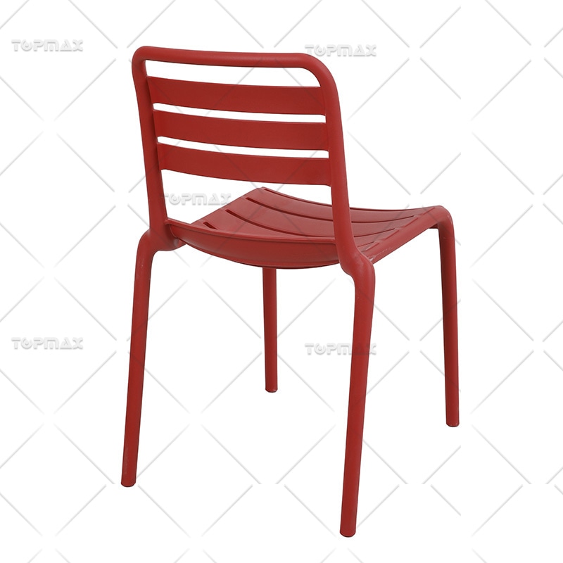 Outdoor Stacking Chairs PP Slat Armless Plastic Outdoor Dining Chairs 96226B