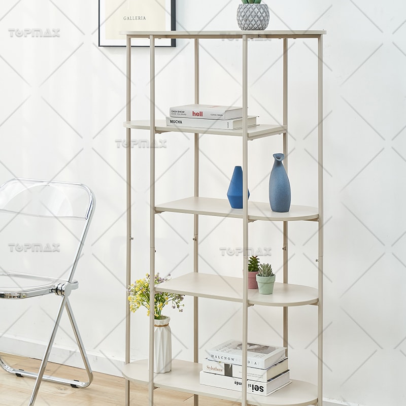 5 Tier Shelf Steel Tube Living Room Modern Shelving Flat Packing 62303A