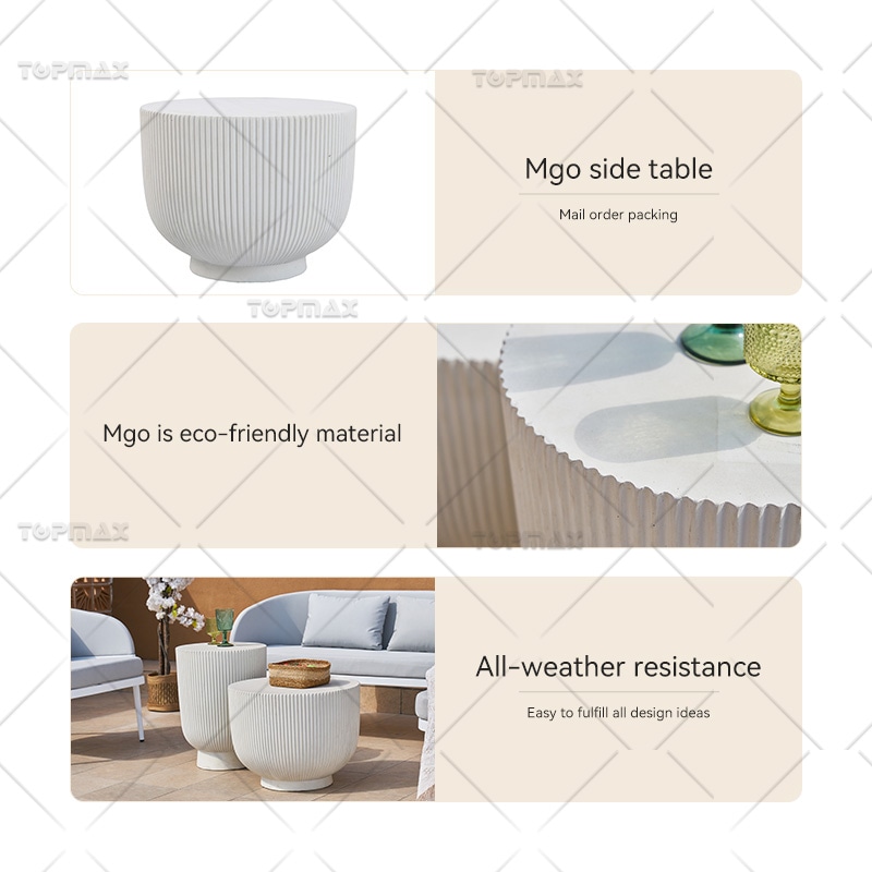 Easy Fulfill Design Garden Side Table Eco-Friendly MGO Stool Side Table 56042