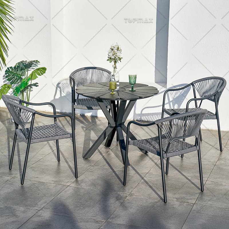 Metal Garden Dining Set Aluminum Modern Patio Dining Sets 44931C&52831B