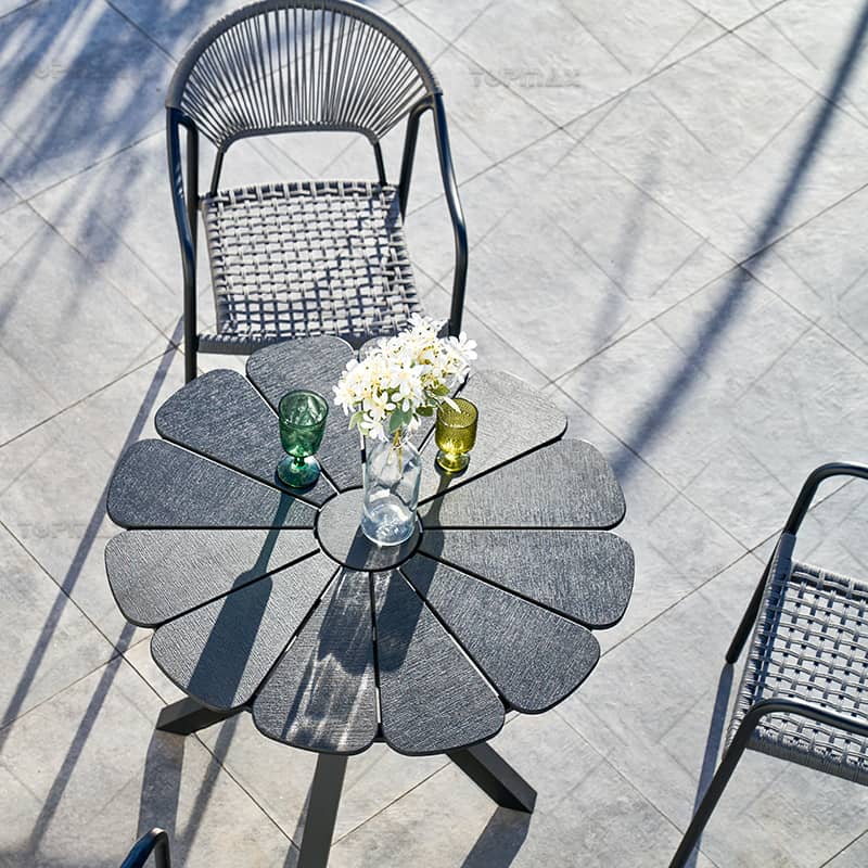Metal Garden Dining Set Aluminum Modern Patio Dining Sets 44931C&52831B