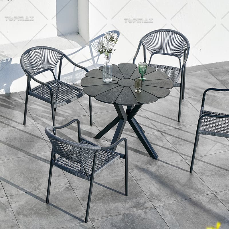 Metal Garden Dining Set Aluminum Modern Patio Dining Sets 44931C&52831B