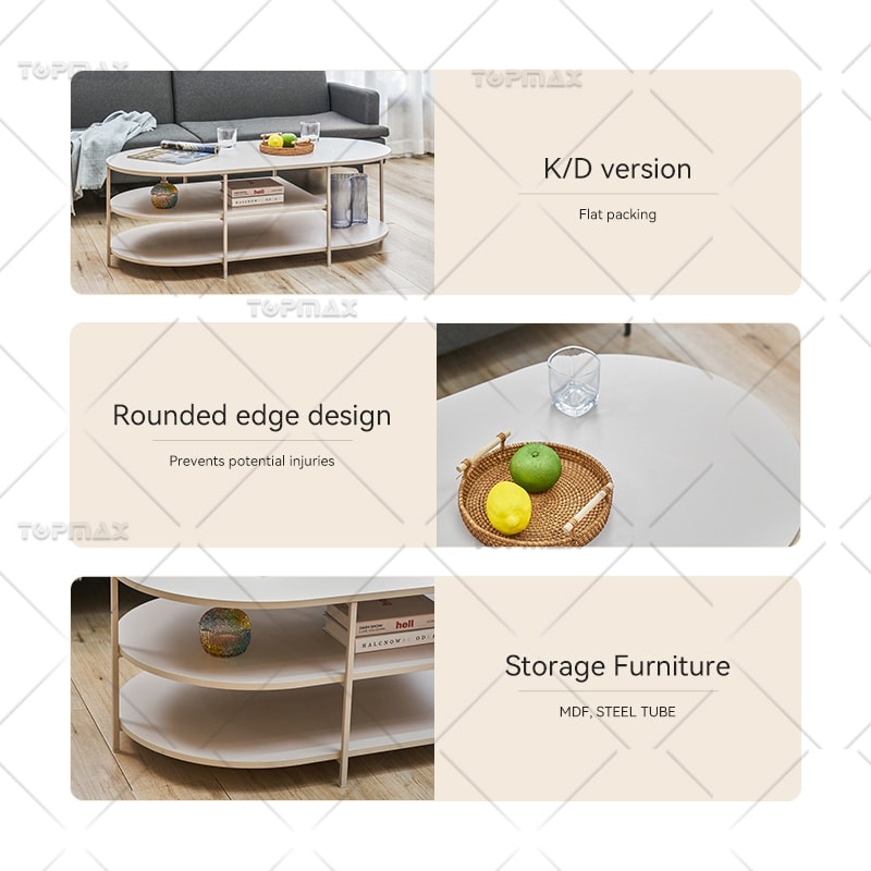 All Modern Coffee Table Oval Small Wood Coffee Table Flat Packing 62303E