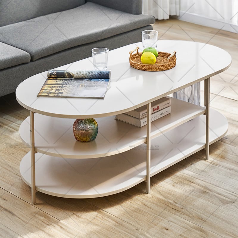All Modern Coffee Table Oval Small Wood Coffee Table Flat Packing 62303E