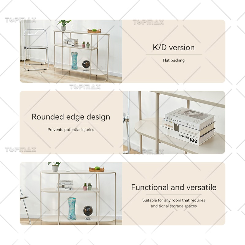 3 Layer MDF Shelving Versatile Storage Small White Shelf Stable 62303C