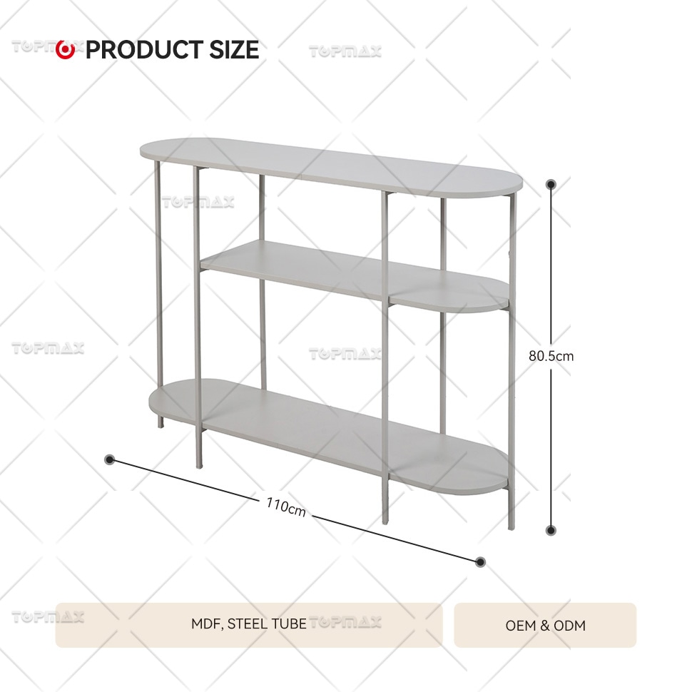 3 Layer MDF Shelving Versatile Storage Small White Shelf Stable 62303C