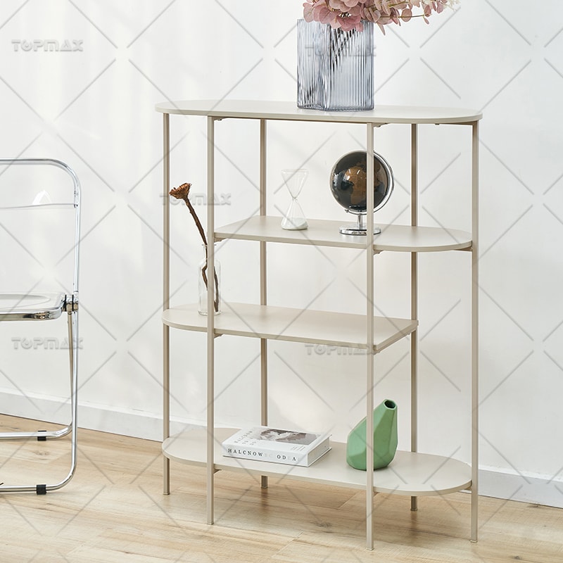 Functional 4 Tier Shelving Unit Rounded Edge Steel Shelf Rack 62303D