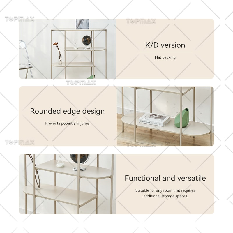 Functional 4 Tier Shelving Unit Rounded Edge Steel Shelf Rack 62303D