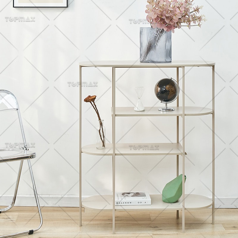 Functional 4 Tier Shelving Unit Rounded Edge Steel Shelf Rack 62303D