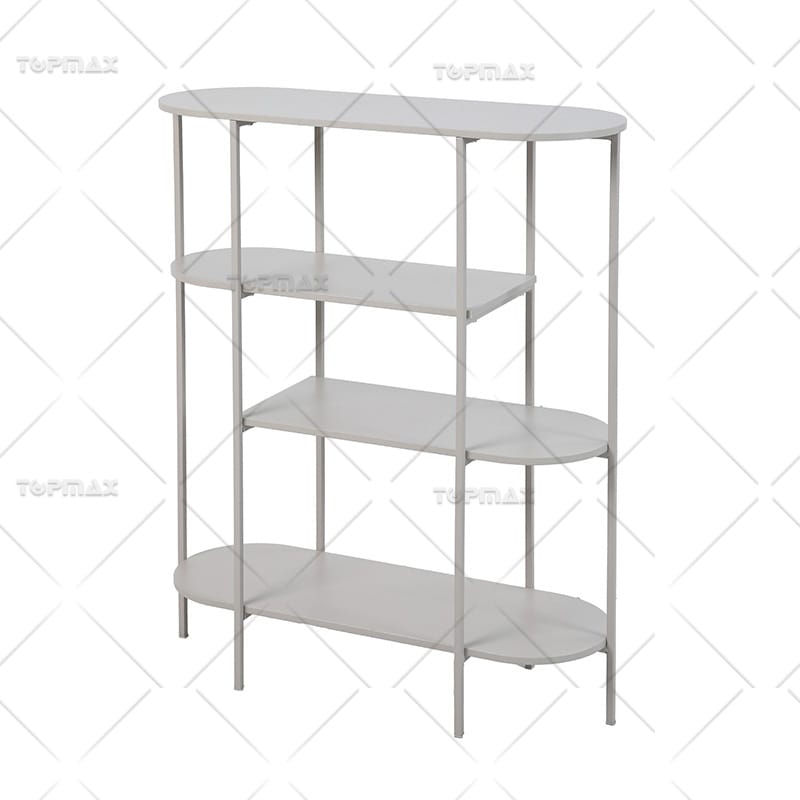 Functional 4 Tier Shelving Unit Rounded Edge Steel Shelf Rack 62303D